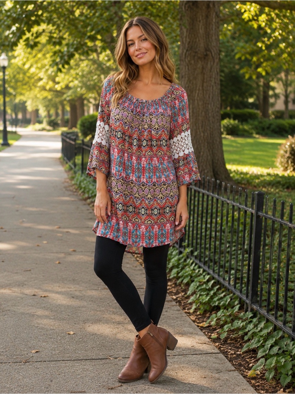 WinWin tunic with pinwheel sleeve